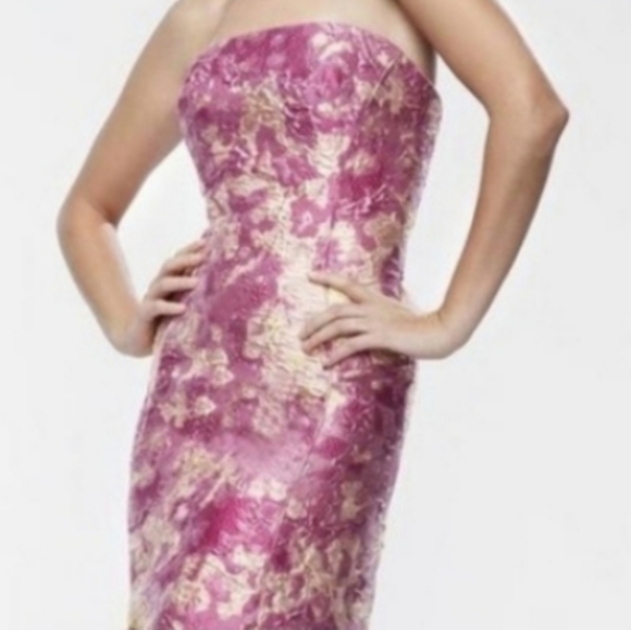 Theia Dresses & Skirts - Theia Couture Peony Floral Brocade Sheath Dress 8